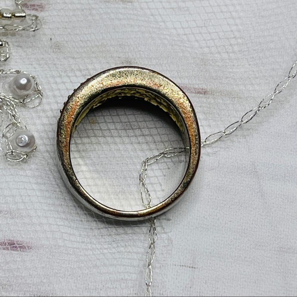 Gold color rhinestone diamond ring - Picture 7 of 10